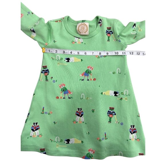 Beaufort Bonnet Girls Set of 2 Play Dresses Toddler Long Sleeve Green White 3T - Picture 8 of 10
